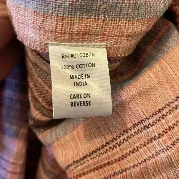 Novica Striped Embroidered Cotton A-Line Dress SZ Large - Picture 5 of 6